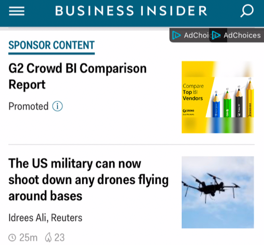 Display ad BI 