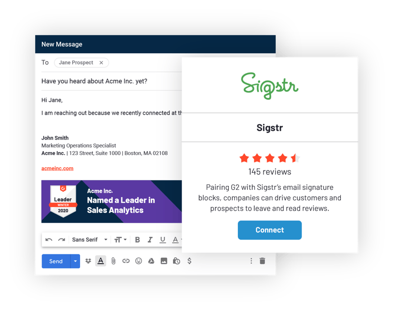 G2 integrations for deal influence sigstr